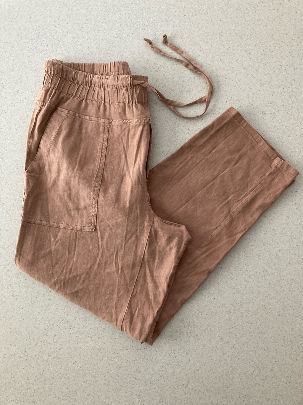 Kut from the Kloth Terracota Linen Wide Leg Pants Women Size L